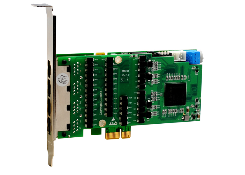 Carte T1/E1/J1 PRI 4 Port PCI-E (Version avancée, Bas Profil) D430