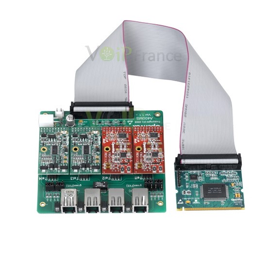 Carte analogique 4 Port Mini-PCI + 1 FXO module A400M
