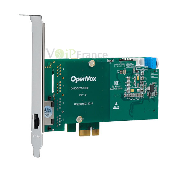 Carte T1/E1/J1 PRI 1 Port PCI-E (Version avancée, Bas Profil) D130