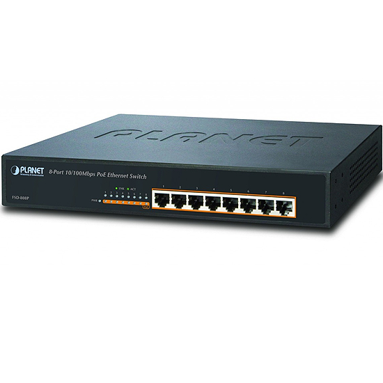 SWITCH LAN 8-PORT 10/100 POE FSD-808P