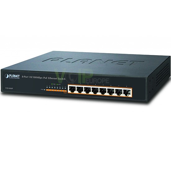 SWITCH LAN 8-PORT 10/100 POE FSD-808P