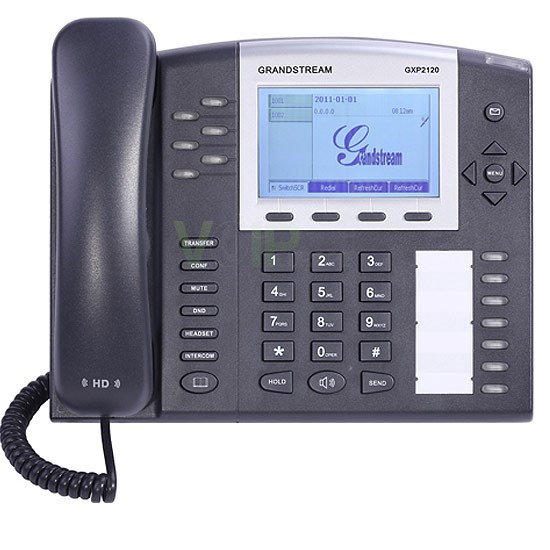 Téléphone IP 6 lignes SIP, 2 ports Ethernet, PoE, Multiligne GXP2120
