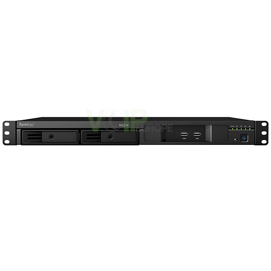 Serveur NAS à Rack 1U 2 Baies  CPU 1.2 Ghz  512 Mo Ram  2 LAN Gigabit 12 To Max RS214