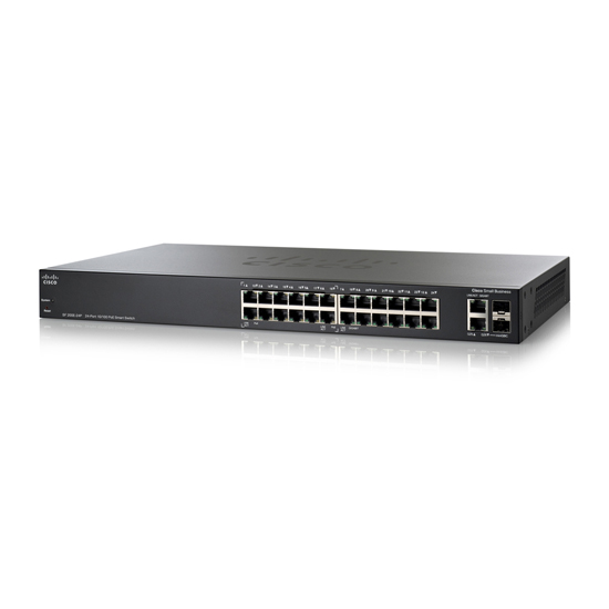 Switch 24 ports 10/100 Mbps 12 ports PoE + 2 ports Ethernet Gigabit SF200E-24P-EU