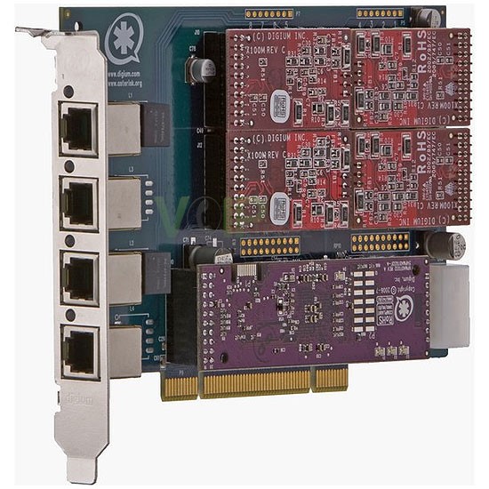 Carte analogique modulaire à 4 ports FXO/FXS ,PCI  avec option Anti-Echo TDM410